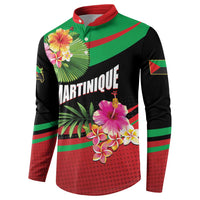 Personalized Martinique Tropical Flower Button Sweatshirt Matinik Beautiful Island