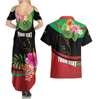 Personalized Martinique Tropical Flower Couples Matching Summer Maxi Dress and Hawaiian Shirt Matinik Beautiful Island