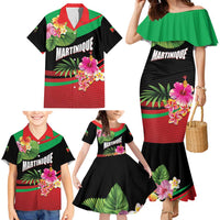 Personalized Martinique Tropical Flower Family Matching Mermaid Dress and Hawaiian Shirt Matinik Beautiful Island