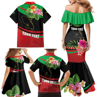 Personalized Martinique Tropical Flower Family Matching Mermaid Dress and Hawaiian Shirt Matinik Beautiful Island