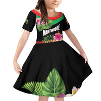 Personalized Martinique Tropical Flower Family Matching Off Shoulder Short Dress and Hawaiian Shirt Matinik Beautiful Island