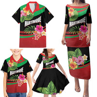 Personalized Martinique Tropical Flower Family Matching Puletasi and Hawaiian Shirt Matinik Beautiful Island