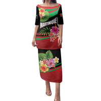 Personalized Martinique Tropical Flower Family Matching Puletasi and Hawaiian Shirt Matinik Beautiful Island
