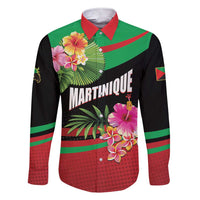 Personalized Martinique Tropical Flower Family Matching Short Sleeve Bodycon Dress and Hawaiian Shirt Matinik Beautiful Island