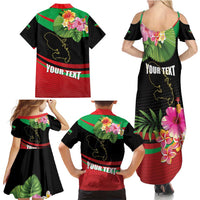 Personalized Martinique Tropical Flower Family Matching Summer Maxi Dress and Hawaiian Shirt Matinik Beautiful Island