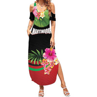 Personalized Martinique Tropical Flower Family Matching Summer Maxi Dress and Hawaiian Shirt Matinik Beautiful Island