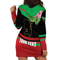Personalized Martinique Tropical Flower Hoodie Dress Matinik Beautiful Island