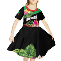 Personalized Martinique Tropical Flower Kid Short Sleeve Dress Matinik Beautiful Island