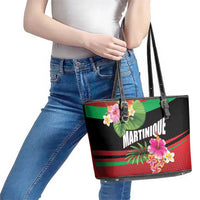 Personalized Martinique Tropical Flower Leather Tote Bag Matinik Beautiful Island
