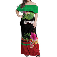 Personalized Martinique Tropical Flower Off Shoulder Maxi Dress Matinik Beautiful Island