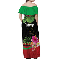 Personalized Martinique Tropical Flower Off Shoulder Maxi Dress Matinik Beautiful Island