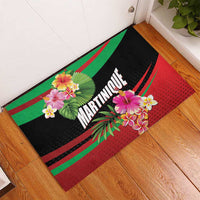 Personalized Martinique Tropical Flower Rubber Doormat Matinik Beautiful Island
