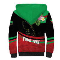 Personalized Martinique Tropical Flower Sherpa Hoodie Matinik Beautiful Island