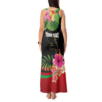Personalized Martinique Tropical Flower Tank Maxi Dress Matinik Beautiful Island