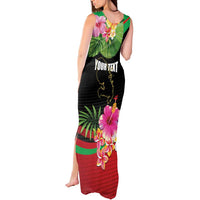 Personalized Martinique Tropical Flower Tank Maxi Dress Matinik Beautiful Island