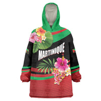 Personalized Martinique Tropical Flower Wearable Blanket Hoodie Matinik Beautiful Island