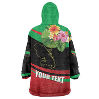 Personalized Martinique Tropical Flower Wearable Blanket Hoodie Matinik Beautiful Island