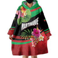 Personalized Martinique Tropical Flower Wearable Blanket Hoodie Matinik Beautiful Island