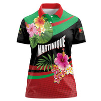 Personalized Martinique Tropical Flower Women Polo Shirt Matinik Beautiful Island