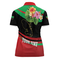 Personalized Martinique Tropical Flower Women Polo Shirt Matinik Beautiful Island