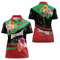 Personalized Martinique Tropical Flower Women Polo Shirt Matinik Beautiful Island