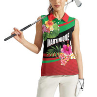 Personalized Martinique Tropical Flower Women Sleeveless Polo Shirt Matinik Beautiful Island