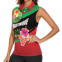 Personalized Martinique Tropical Flower Women Sleeveless Polo Shirt Matinik Beautiful Island