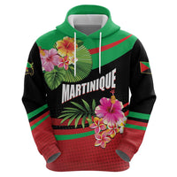 Personalized Martinique Tropical Flower Zip Hoodie Matinik Beautiful Island