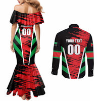 Custom Football Martinique Couples Matching Mermaid Dress and Long Sleeve Button Shirt Les Matinino Go Champion