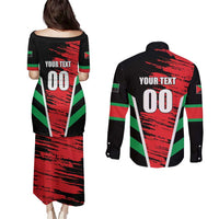 Custom Football Martinique Couples Matching Puletasi and Long Sleeve Button Shirt Les Matinino Go Champion