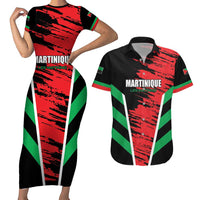 Custom Football Martinique Couples Matching Short Sleeve Bodycon Dress and Hawaiian Shirt Les Matinino Go Champion