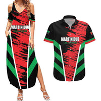 Custom Football Martinique Couples Matching Summer Maxi Dress and Hawaiian Shirt Les Matinino Go Champion