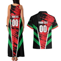 Custom Football Martinique Couples Matching Tank Maxi Dress and Hawaiian Shirt Les Matinino Go Champion
