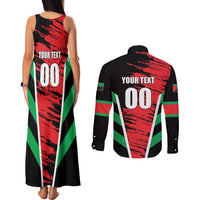 Custom Football Martinique Couples Matching Tank Maxi Dress and Long Sleeve Button Shirt Les Matinino Go Champion