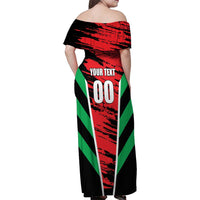 Custom Football Martinique Family Matching Off Shoulder Maxi Dress and Hawaiian Shirt Les Matinino Go Champion