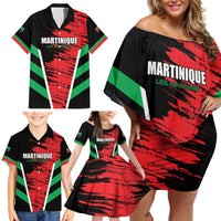 Custom Football Martinique Family Matching Off Shoulder Short Dress and Hawaiian Shirt Les Matinino Go Champion