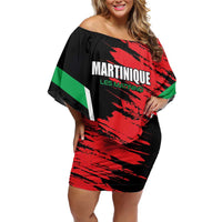 Custom Football Martinique Family Matching Off Shoulder Short Dress and Hawaiian Shirt Les Matinino Go Champion