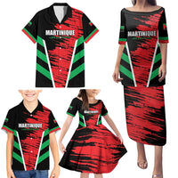 Custom Football Martinique Family Matching Puletasi and Hawaiian Shirt Les Matinino Go Champion