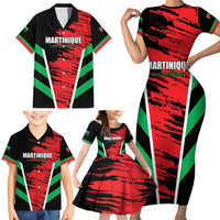 Custom Football Martinique Family Matching Short Sleeve Bodycon Dress and Hawaiian Shirt Les Matinino Go Champion
