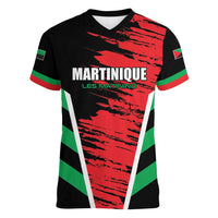 Custom Football Martinique Women V-Neck T-Shirt Les Matinino Go Champion