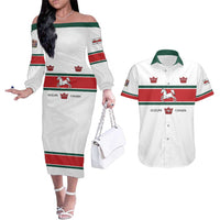 Personalised Canada Guelph Couples Matching Off The Shoulder Long Sleeve Dress and Hawaiian Shirt The Royal City Simple Style