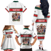 Personalised Canada Guelph Family Matching Off The Shoulder Long Sleeve Dress and Hawaiian Shirt The Royal City Simple Style