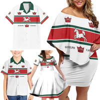 Personalised Canada Guelph Family Matching Off Shoulder Short Dress and Hawaiian Shirt The Royal City Simple Style