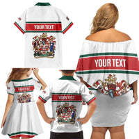 Personalised Canada Guelph Family Matching Off Shoulder Short Dress and Hawaiian Shirt The Royal City Simple Style