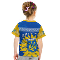 Ukraine Kid T Shirt Ukrainian Coat Of Ams With Sunflower - Wonder Print Shop