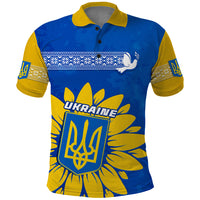 Ukraine Polo Shirt Ukrainian Coat Of Arms With Sunflower - Wonder Print Shop