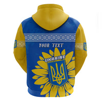 Personalised Ukraine Hoodie Ukrainian Coat Of Arms With Sunflower - Wonder Print Shop