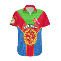 Eritrea Hawaiian Shirt Eritrean Emblem Flag Mix African Pattern - Wonder Print Shop