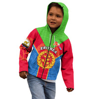 Eritrea Kid Hoodie Eritrean Emblem Flag Mix African Pattern - Wonder Print Shop