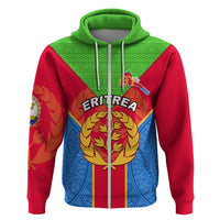 Custom Eritrea Hoodie Eritrean Emblem Flag Mix African Pattern - Wonder Print Shop